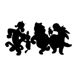 winnie the pooh piglet tigger and eeyor silhouette svg, frames winnie the pooh svg, winnie the pooh svg, pooh svg