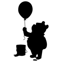 pooh with balloon silhouette svg, frames winnie the pooh svg, winnie the pooh svg, pooh cartoon svg, digital download