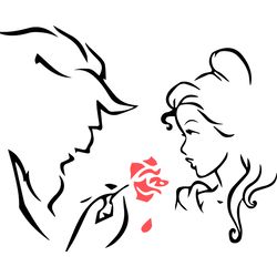 beauty and the beast silhouette, beauty and the beast clipart, disney svg, digital download