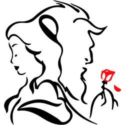 beauty and the beast silhouette, beauty and the beast clipart, disney svg digital download