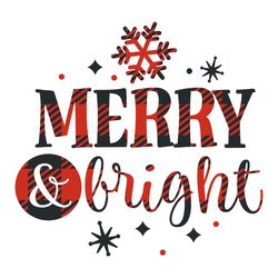 merry and bright svg, buffalo plaid christmas svg, buffalo plaid svg, digital download