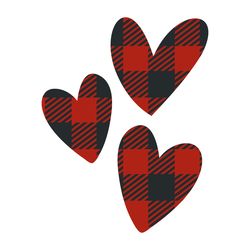 three hearts plaid svg, buffalo plaid christmas svg, buffalo plaid svg, digital download