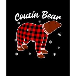 cousin bear christmas png, buffalo plaid christmas png, buffalo plaid png, digital download