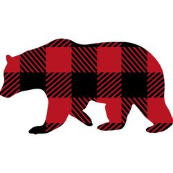 christmas bear svg, buffalo plaid christmas svg, buffalo plaid logo svg, digital download