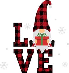 christmas love gnome svg, buffalo plaid christmas svg, buffalo plaid logo svg, digital download