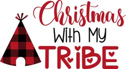 christmas with my tribe svg, buffalo plaid christmas svg, buffalo plaid logo svg, digital download