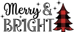 merry and bright svg, buffalo plaid christmas svg, buffalo plaid logo svg, digital download