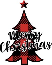 merry christmas tree svg, buffalo plaid christmas svg, buffalo plaid logo svg, digital download