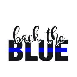 back the blue svg, police svg, police thin blue line svg, blue lives matter, digital download-3