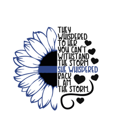 sunflower thin blue line svg, police svg, police thin blue line svg, blue lives matter, digital download-1