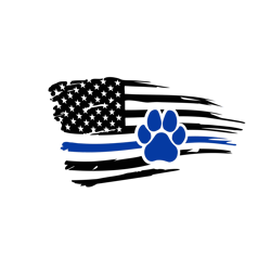 distressed thin blue line dog paw flag svg, distressed flag svg, police thin blue line svg, digital download