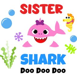 sister shark svg, baby shark family svg, baby shark birthday family svg, shark family svg, shark svg, cut file-3