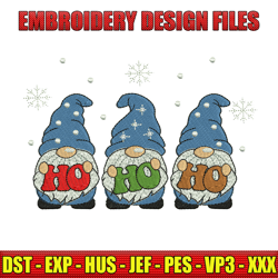 ho ho ho gnomes - christmas gnomes embroidery files, christmas gnomes embroidery design, santa gnome embroidery files