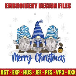 christmas gnome embroidery design, gnome merry christmas machine embroidery, gnome shirt embroidery