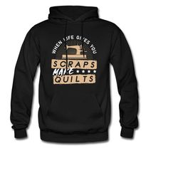 quilt hoodie. quilt clothing. quilting pullover. quilting sweatshirt.