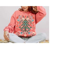 scandinavian christmas sweatshirt comfort colors norwegian folk art