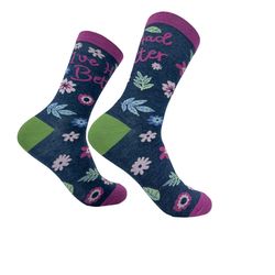 i've had better socks, floral socks, inappropriate socks,