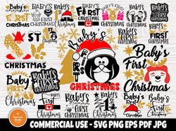 baby's first christmas svg bundle