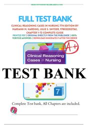 clinical reasoning cases in nursing 7th edition by mariann m. harding test bank