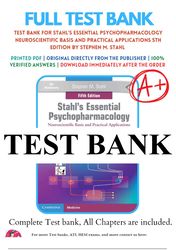 stahl's essential psychopharmacology neuroscientific basis and practical applications 5th edition test bank