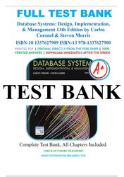 database systems design, implementation,& management 13th edition-carlos coronel test bank