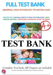 abnormal child psychology 7th edition by eric j mash test bank