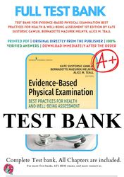 evidence-based physical examination best practices for health & well-being assessment 1st edition kate gawlik test bank