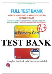 clinical guidelines in primary care 3rd edition by amelie hollier test bank