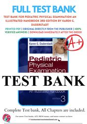 pediatric physical examination 3rd edition by karen g. duderstadt test bank