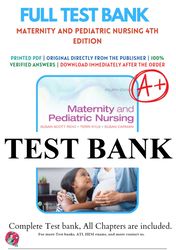 maternity and pediatric nursing 4th edition by susan ricci test bank