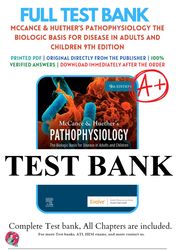 pathophysiology the biologic basis for disease in adults and children 9th edition by julia rogers test bank
