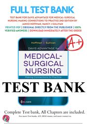 davis advantage for medical-surgical nursing making connections to practice 2nd edition by janice j. hoffman test bank