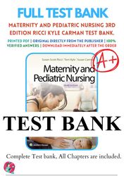 maternity and pediatric nursing 3rd edition by susan ricci test bank