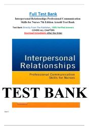 interpersonal relationships 7th edition professional communication skills for nurses by elizabeth arnold test bank