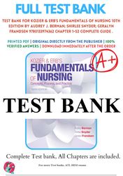 kozier & erb's fundamentals of nursing 10th edition by audrey j. berman test bank