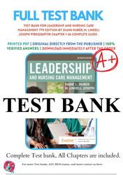 leadership and nursing care management 7th edition by diane huber test bank