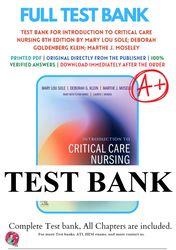 introduction to critical care nursing 8th edition by mary lou sole test bank