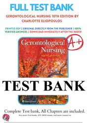 gerontological nursing 10th edition by charlotte eliopoulos test bank