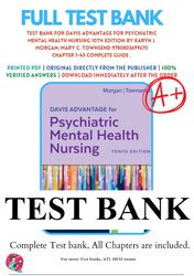 davis advantage for psychiatric mental health nursing 10th edition by karyn i. morgan test bank