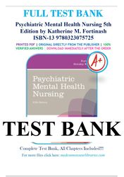 psychiatric mental health nursing 5th edition by katherine m. fortinash test bank