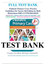 pediatric primary care: practice guidelines for nurses 4th edition by beth richardson test bank