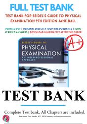 seidel's guide to physical examination 9th edition jane ball test bank