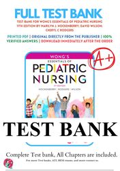 wong's essentials of pediatric nursing 11th edition hockenberry test bank
