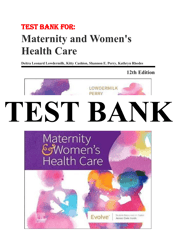maternity and women's health care 12th edition by deitra leonard lowdermilk test bank