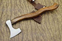 custom handmade high corban steel axe rose wood