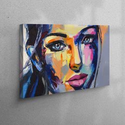 3d canvas, canvas, canvas home decor, woman portrait painting, woman face wall decor, contemporary printed, abstract can