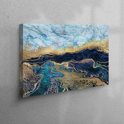 3d canvas, canvas, large canvas, marble canvas poster, abstract marble wall decor, alcohol ink wall decor, gold printed,