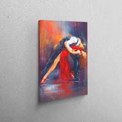 3d canvas, dancing couple painting print, romantic couple canvas decor, gift for her, canvas art, dancing couple canvas,