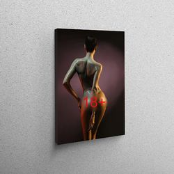 canvas home decor, canvas, large wall art, sensual photo wall art, naked girl canvas gift, erotic photo 3d canvas, matur