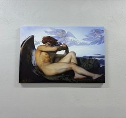 canvas home decor, wall art, canvas art, fallen man art canvas, reproduction canvas, cabanel canvas, classic 3d canvas,